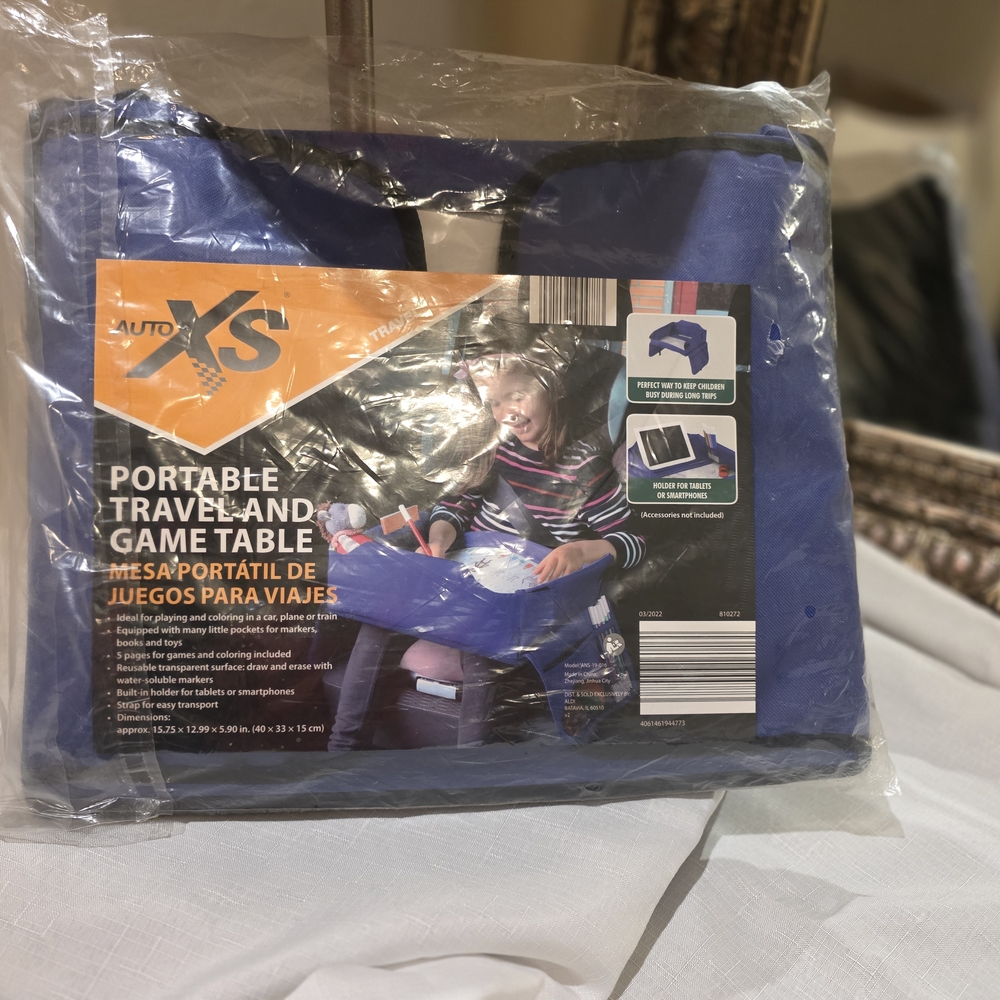 Auto XS Portable Travel and Game Table - Blue. New In Package - Picture 1 of 4